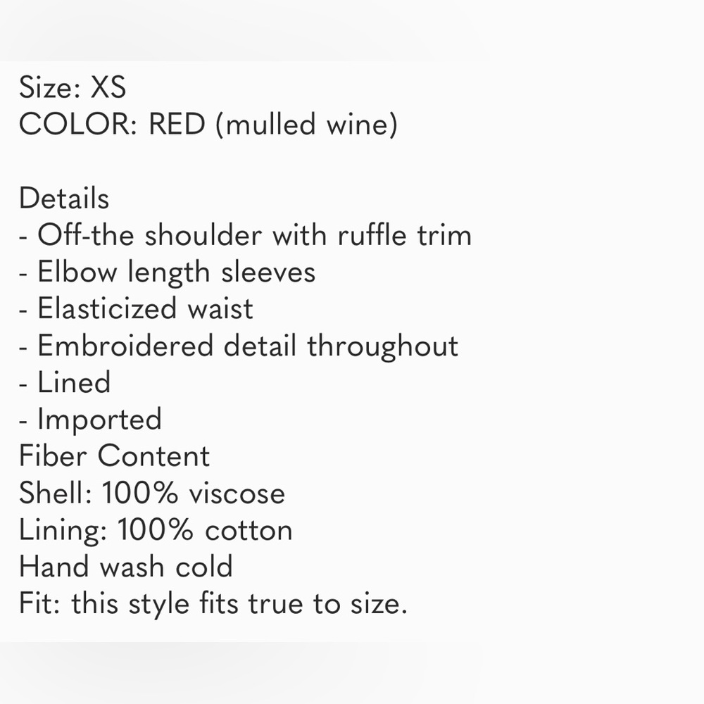 New Tularosa Fiona Wine Embroidered Dress XS - Picture 4 of 9